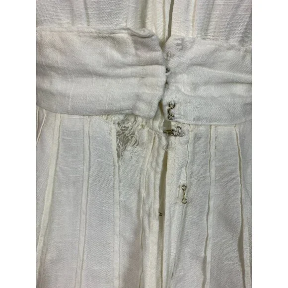 Tall C 1908 Fancy Lace Linen Dress Summer Edwardian Bell Sleeve - Picture 12 of 12